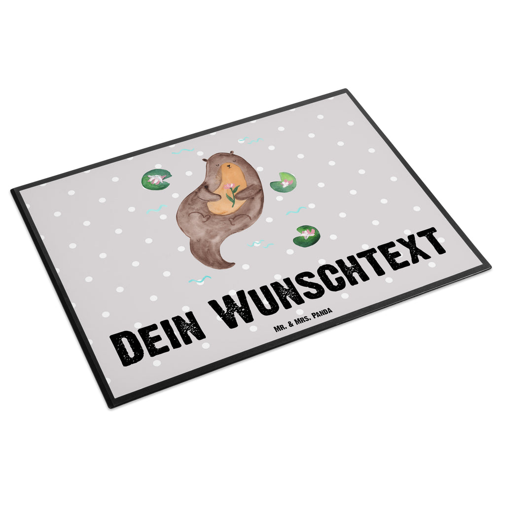 Personalisierte Schreibtischunterlage Otter mit Seerose Personalisierte Schreibunterlage, Personalisierte Schreibtischauflage, Personalisierte Schreibtisch Unterlagen, Schreibunterlage mit Namen, Schreibtischauflage  mit Namen, Schreibtisch Unterlagen mit Namen, Selbst gestalten, Namensaufdruck, Namenspersonalisierung, Otter, Fischotter, Seeotter, Otter Seeotter See Otter