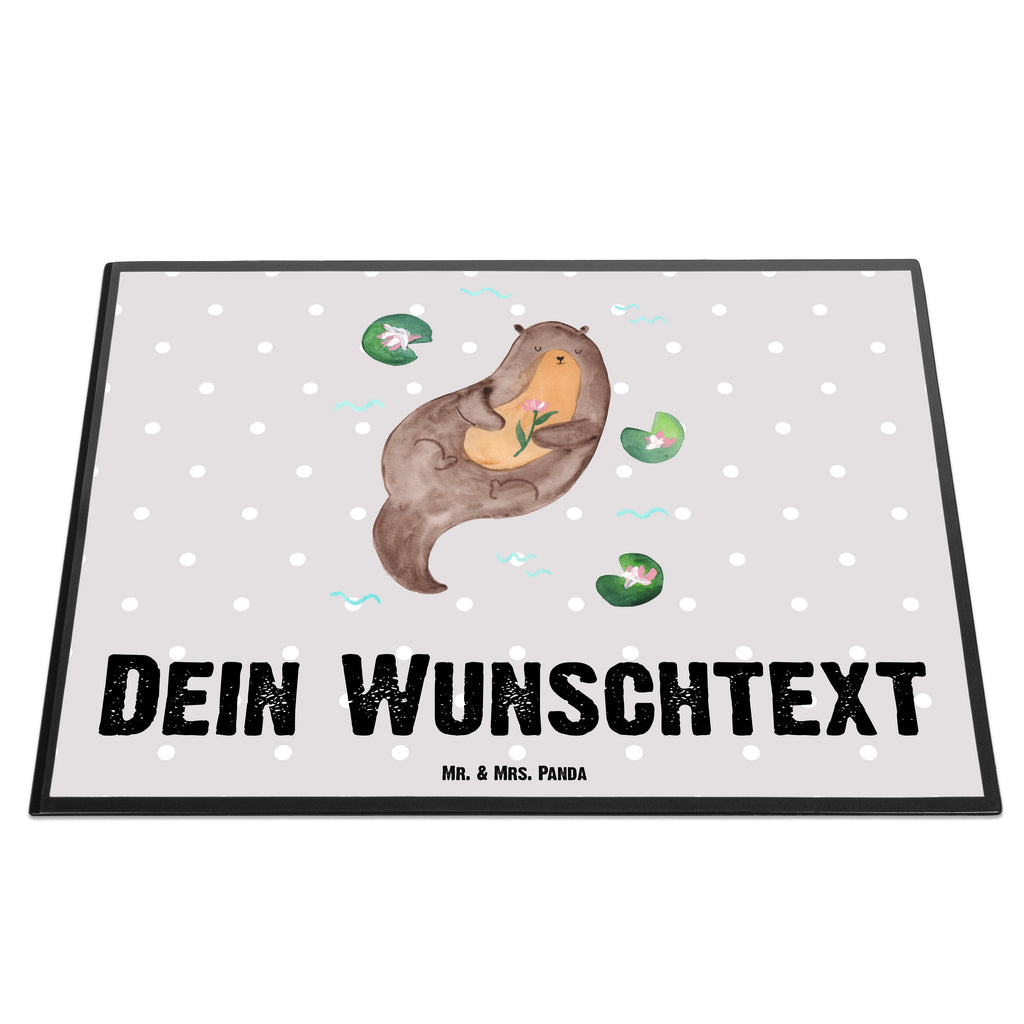 Personalisierte Schreibtischunterlage Otter mit Seerose Personalisierte Schreibunterlage, Personalisierte Schreibtischauflage, Personalisierte Schreibtisch Unterlagen, Schreibunterlage mit Namen, Schreibtischauflage  mit Namen, Schreibtisch Unterlagen mit Namen, Selbst gestalten, Namensaufdruck, Namenspersonalisierung, Otter, Fischotter, Seeotter, Otter Seeotter See Otter
