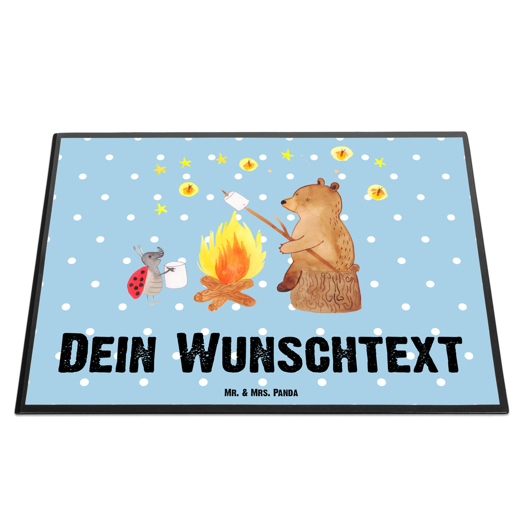 Personalisierte Schreibtischunterlage Bär & Marienkäfer Lagerfeuer Personalisierte Schreibunterlage, Personalisierte Schreibtischauflage, Personalisierte Schreibtisch Unterlagen, Schreibunterlage mit Namen, Schreibtischauflage  mit Namen, Schreibtisch Unterlagen mit Namen, Selbst gestalten, Namensaufdruck, Namenspersonalisierung, Bär, Teddy, Teddybär, Lagerfeuer