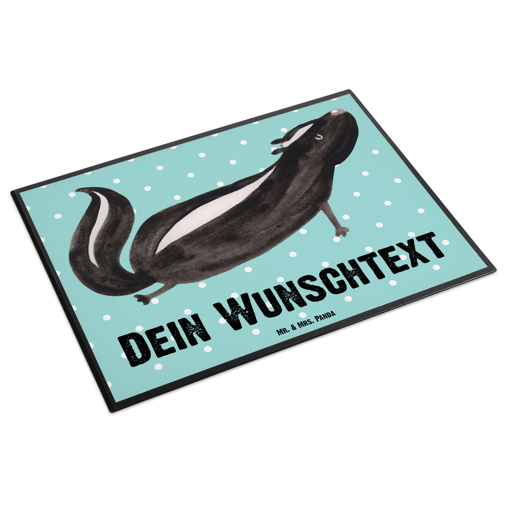 Personalisierte Schreibtischunterlage Stinktier Yoga Personalisierte Schreibunterlage, Personalisierte Schreibtischauflage, Personalisierte Schreibtisch Unterlagen, Schreibunterlage mit Namen, Schreibtischauflage  mit Namen, Schreibtisch Unterlagen mit Namen, Selbst gestalten, Namensaufdruck, Namenspersonalisierung, Stinktier, Skunk, Wildtier, Raubtier, Stinker, Stinki, Yoga, Namaste, Lebe, Liebe, Lache