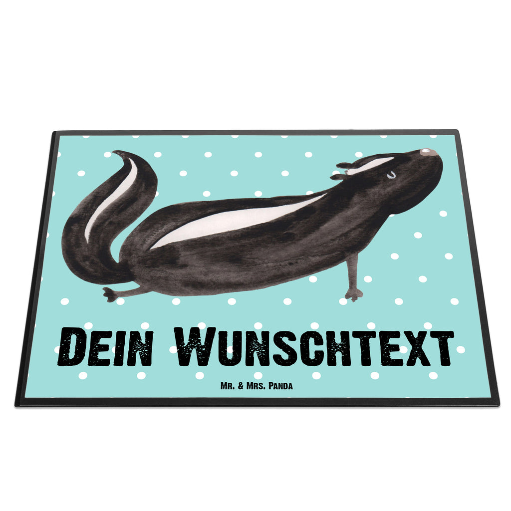 Personalisierte Schreibtischunterlage Stinktier Yoga Personalisierte Schreibunterlage, Personalisierte Schreibtischauflage, Personalisierte Schreibtisch Unterlagen, Schreibunterlage mit Namen, Schreibtischauflage  mit Namen, Schreibtisch Unterlagen mit Namen, Selbst gestalten, Namensaufdruck, Namenspersonalisierung, Stinktier, Skunk, Wildtier, Raubtier, Stinker, Stinki, Yoga, Namaste, Lebe, Liebe, Lache