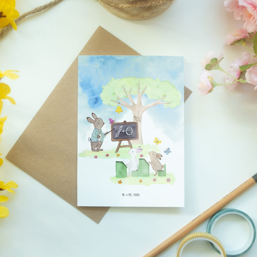 Grußkarte Osterhasenschule Klappkarte, Einladungskarte, Glückwunschkarte, Hochzeitskarte, Geburtstagskarte, Karte, Ostern, Osterhase, Ostergeschenke, Osternest, Osterdeko, Geschenk zu Ostern
