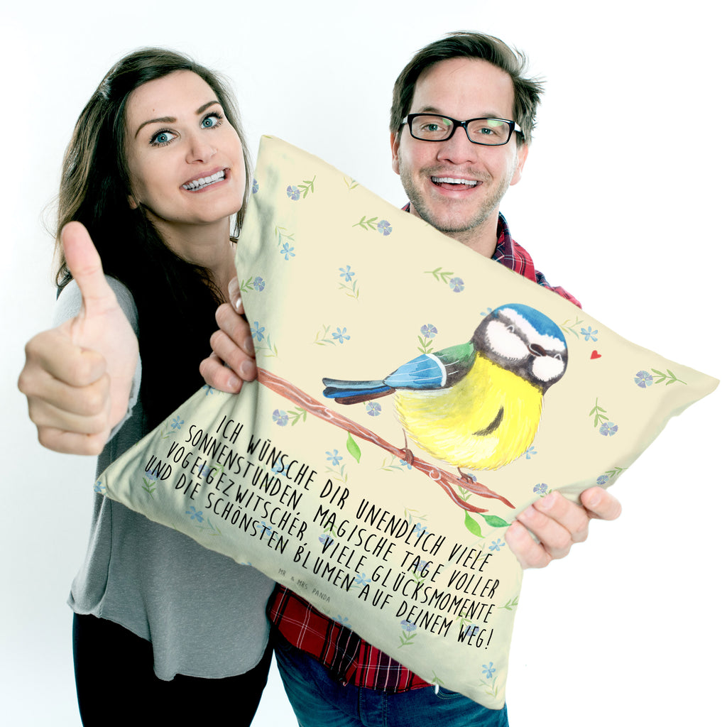 40x40 Kissen Vogel Blaumeise Kissenhülle, Kopfkissen, Sofakissen, Dekokissen, Motivkissen, Ostern, Osterhase, Ostergeschenke, Osternest, Osterdeko, Geschenk zu Ostern, Ostergrüße, Blaumeise, Vogel, liebe Grüße, Frühling, Frühlingsgefühle, Osterzeit