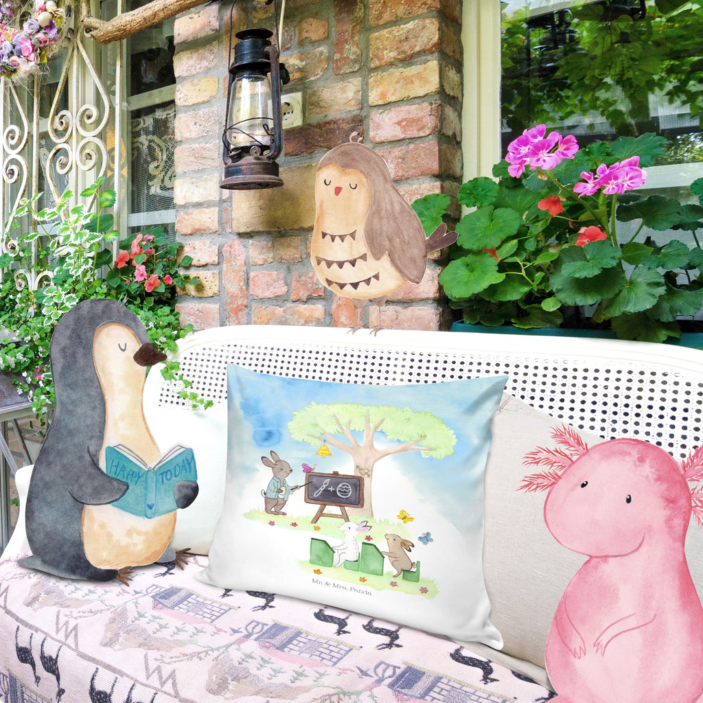 40x40 Kissen Osterhasenschule Kissenhülle, Kopfkissen, Sofakissen, Dekokissen, Motivkissen, Ostern, Osterhase, Ostergeschenke, Osternest, Osterdeko, Geschenk zu Ostern