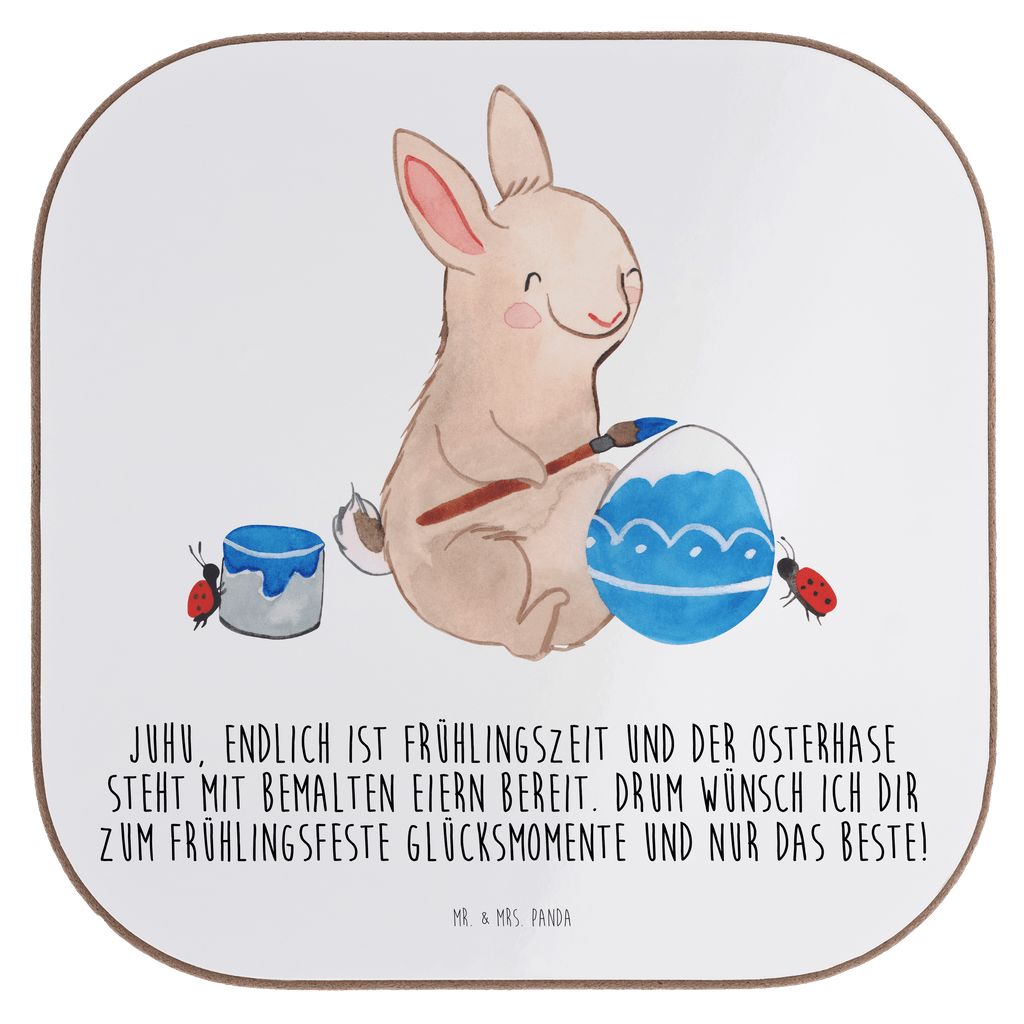 Quadratische Untersetzer Hase Marienkäfer Bierdeckel, Glasuntersetzer, Untersetzer Gläser, Getränkeuntersetzer, Ostern, Osterhase, Ostergeschenke, Osternest, Osterdeko, Geschenk zu Ostern, Ostergrüße, Ostereier, Frühlingsgrüße, Eier bemalen, Picknicken, Frühling, Frühlingsgefühle, Hase