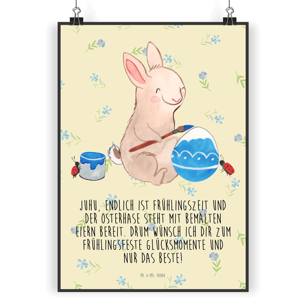Poster Hase Marienkäfer Poster, Wandposter, Bild, Wanddeko, Küchenposter, Kinderposter, Wanddeko Bild, Raumdekoration, Wanddekoration, Handgemaltes Poster, Mr. & Mrs. Panda Poster, Designposter, Kunstdruck, Posterdruck, Ostern, Osterhase, Ostergeschenke, Osternest, Osterdeko, Geschenk zu Ostern, Ostergrüße, Ostereier, Frühlingsgrüße, Eier bemalen, Picknicken, Frühling, Frühlingsgefühle, Hase