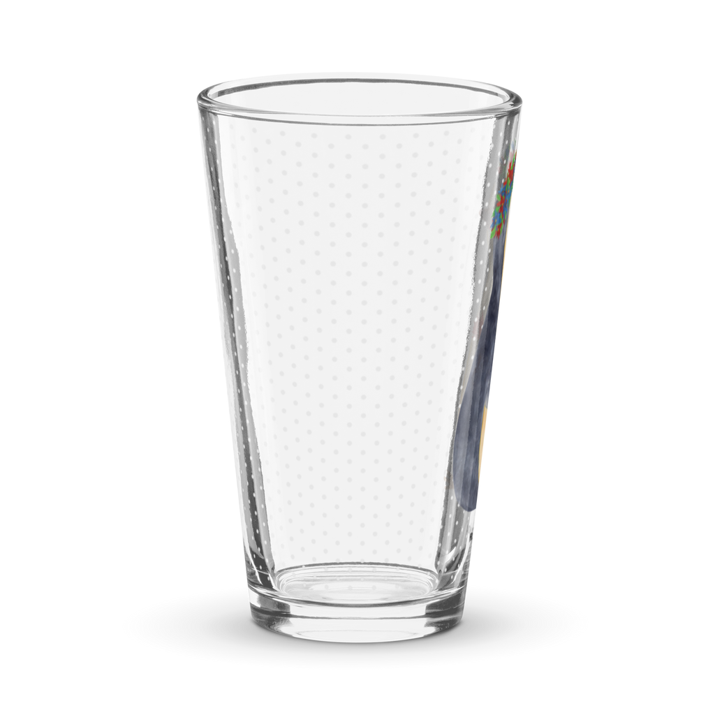 Premium Trinkglas Pinguin Blumenkranz Trinkglas, Glas, Pint Glas, Bierglas, Cocktail Glas, Wasserglas, Pinguin, Pinguine, Blumenkranz, Universum, Leben, Wünsche, Ziele, Lebensziele, Motivation, Lebenslust, Liebeskummer, Geschenkidee