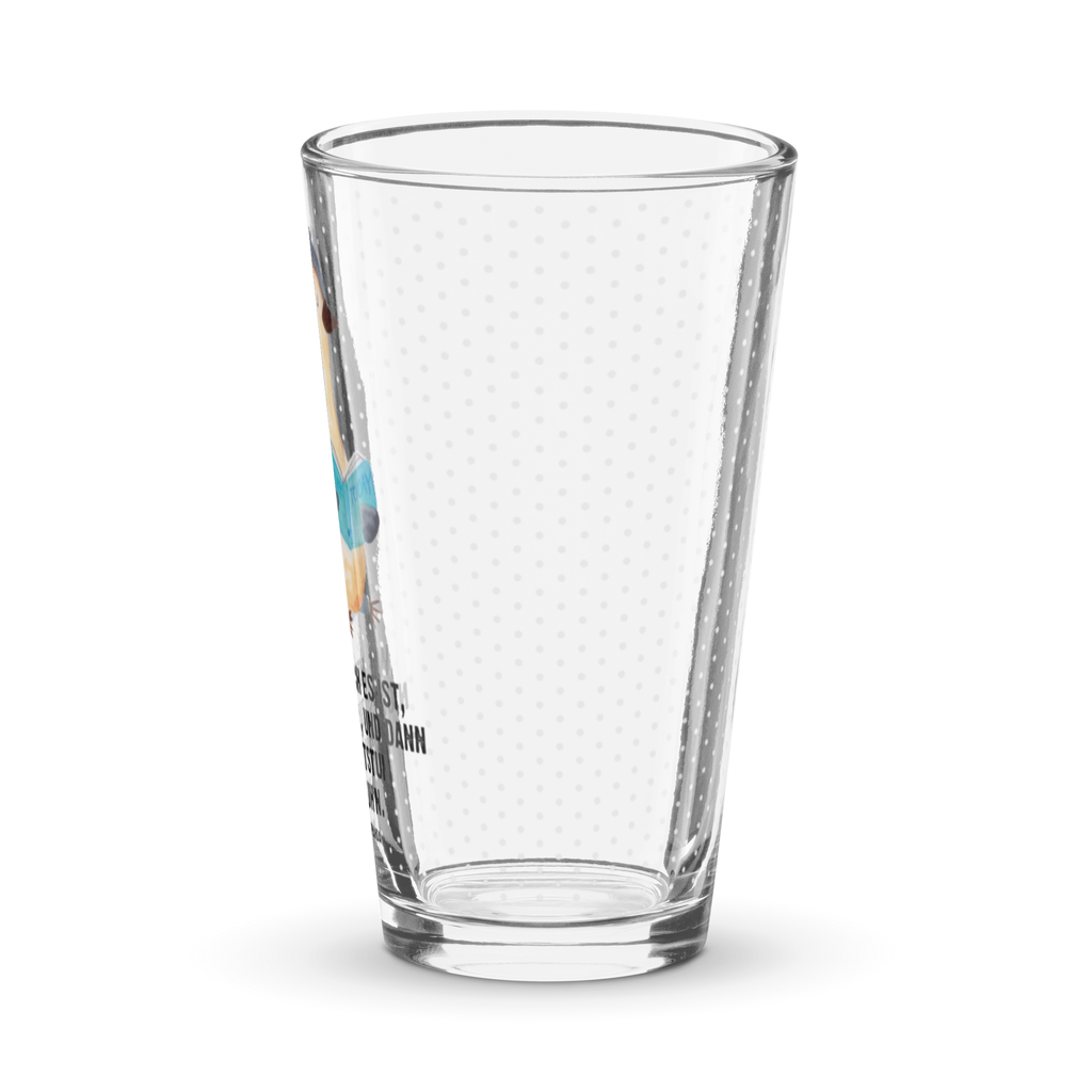 Premium Trinkglas Pinguin Buch Trinkglas, Glas, Pint Glas, Bierglas, Cocktail Glas, Wasserglas, Pinguin, Pinguine, Buch, Lesen, Bücherwurm, Nichtstun, Faulenzen, Ferien, Urlaub, Freizeit