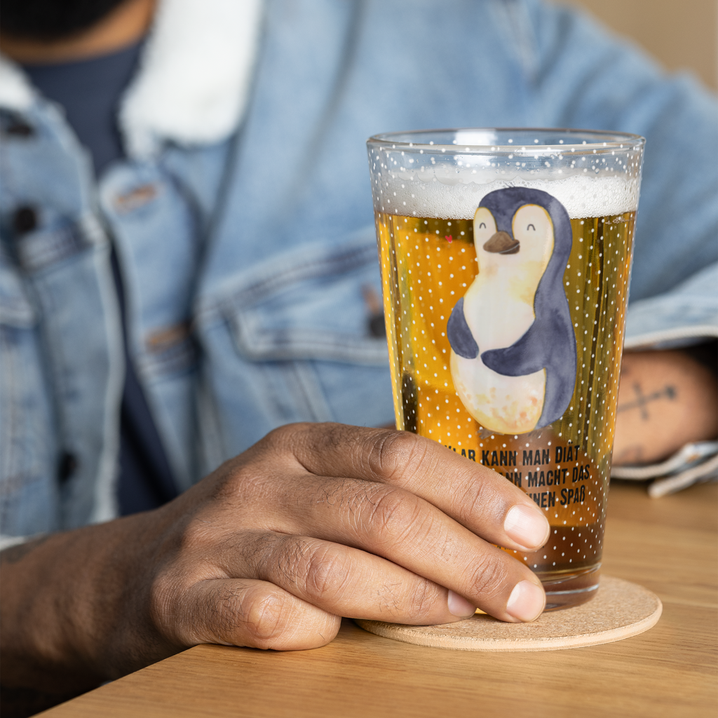 Premium Trinkglas Pinguin Diät Trinkglas, Glas, Pint Glas, Bierglas, Cocktail Glas, Wasserglas, Pinguin, Pinguine, Diät, Abnehmen, Abspecken, Gewicht, Motivation, Selbstliebe, Körperliebe, Selbstrespekt
