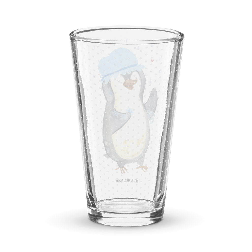 Premium Trinkglas Pinguin duscht Trinkglas, Glas, Pint Glas, Bierglas, Cocktail Glas, Wasserglas, Pinguin, Pinguine, Dusche, duschen, Lebensmotto, Motivation, Neustart, Neuanfang, glücklich sein