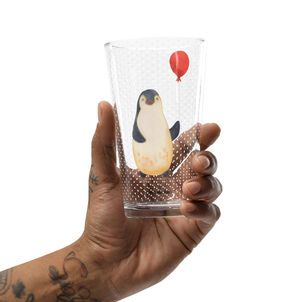 Premium Trinkglas Pinguin Luftballon Trinkglas, Glas, Pint Glas, Bierglas, Cocktail Glas, Wasserglas, Pinguin, Pinguine, Luftballon, Tagträume, Lebenslust, Geschenk Freundin, Geschenkidee, beste Freundin, Motivation, Neustart, neues Leben, Liebe, Glück