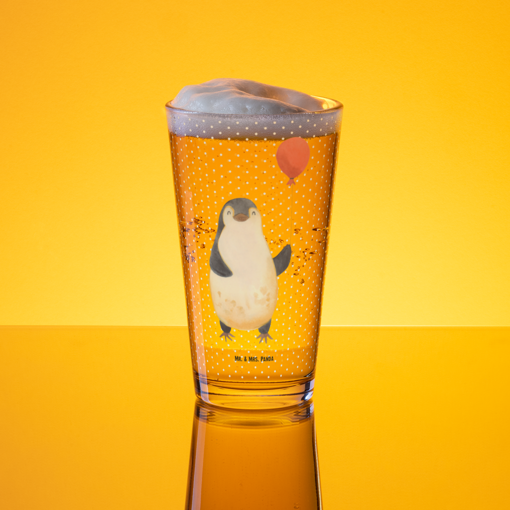 Premium Trinkglas Pinguin Luftballon Trinkglas, Glas, Pint Glas, Bierglas, Cocktail Glas, Wasserglas, Pinguin, Pinguine, Luftballon, Tagträume, Lebenslust, Geschenk Freundin, Geschenkidee, beste Freundin, Motivation, Neustart, neues Leben, Liebe, Glück