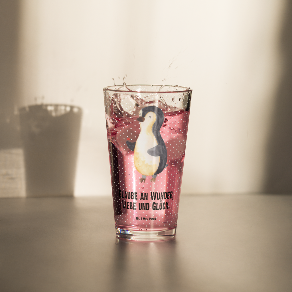 Premium Trinkglas Pinguin Marienkäfer Trinkglas, Glas, Pint Glas, Bierglas, Cocktail Glas, Wasserglas, Pinguin, Pinguine, Marienkäfer, Liebe, Wunder, Glück, Freude, Lebensfreude