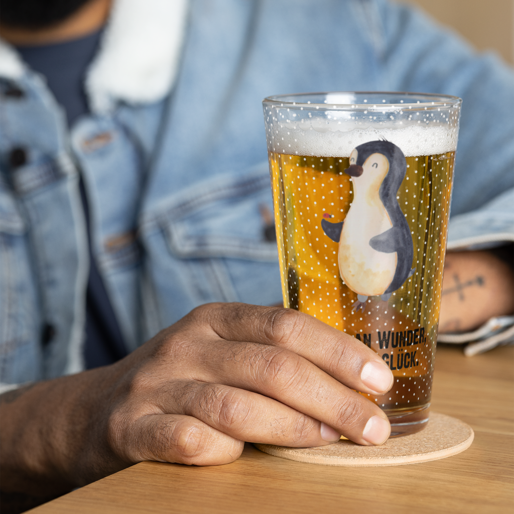 Premium Trinkglas Pinguin Marienkäfer Trinkglas, Glas, Pint Glas, Bierglas, Cocktail Glas, Wasserglas, Pinguin, Pinguine, Marienkäfer, Liebe, Wunder, Glück, Freude, Lebensfreude