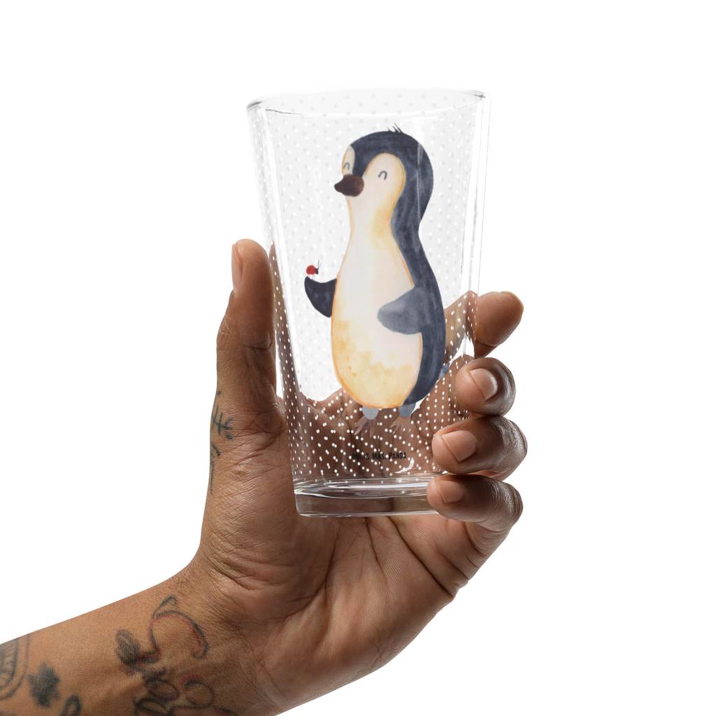 Premium Trinkglas Pinguin Marienkäfer Trinkglas, Glas, Pint Glas, Bierglas, Cocktail Glas, Wasserglas, Pinguin, Pinguine, Marienkäfer, Liebe, Wunder, Glück, Freude, Lebensfreude