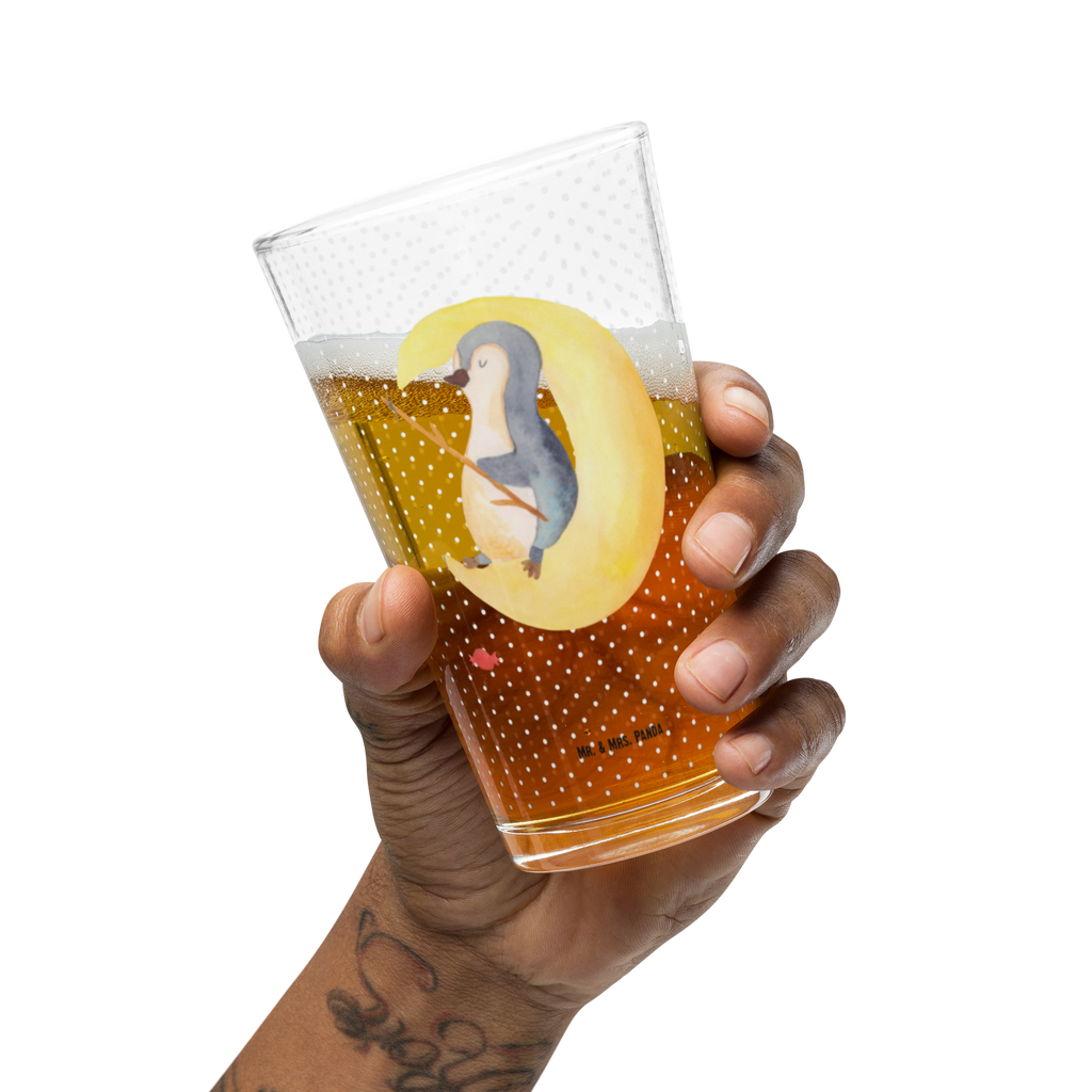 Premium Trinkglas Pinguin Mond Trinkglas, Glas, Pint Glas, Bierglas, Cocktail Glas, Wasserglas, Pinguin, Pinguine, Spruch, schlafen, Nachtruhe, Einschlafen, Schlafzimmer, Schlafstörungen, Gästezimmer