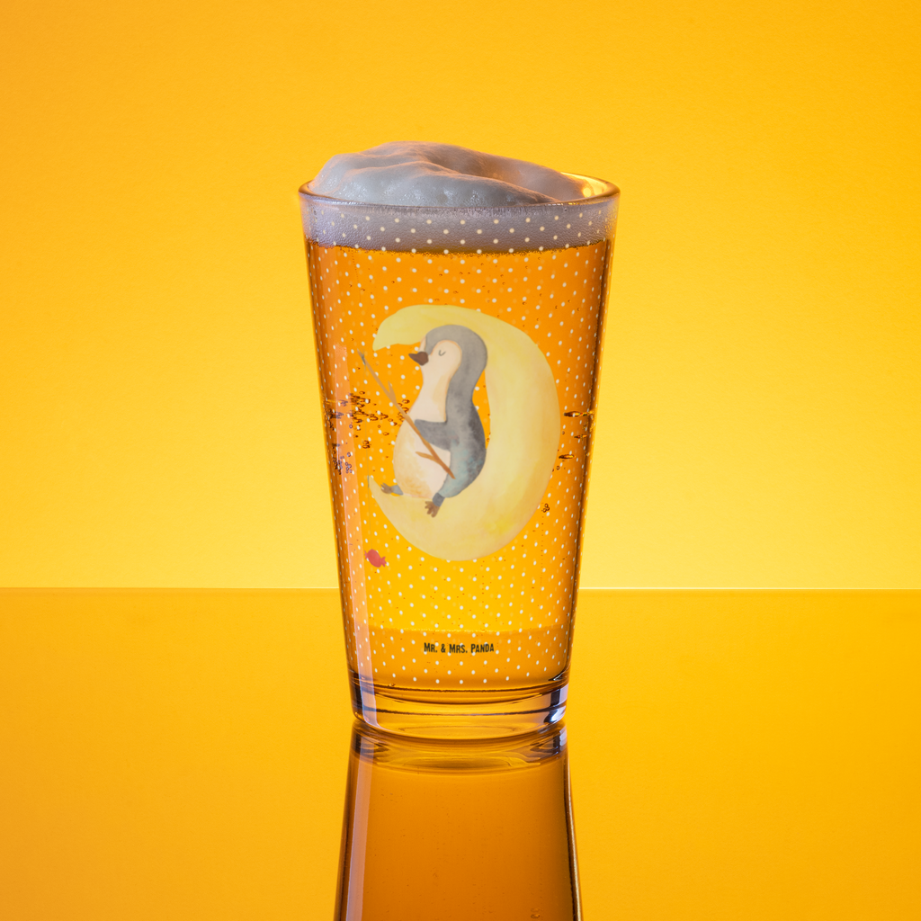 Premium Trinkglas Pinguin Mond Trinkglas, Glas, Pint Glas, Bierglas, Cocktail Glas, Wasserglas, Pinguin, Pinguine, Spruch, schlafen, Nachtruhe, Einschlafen, Schlafzimmer, Schlafstörungen, Gästezimmer