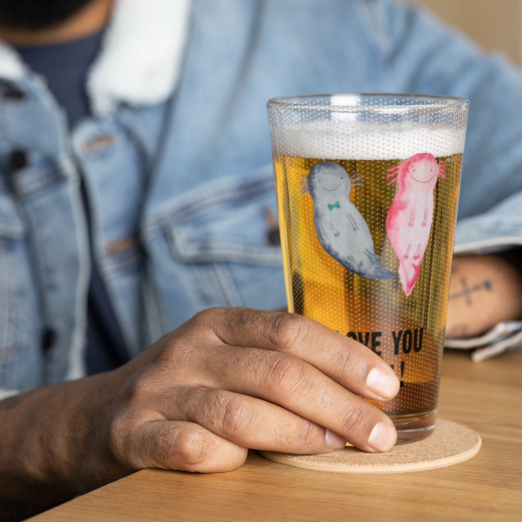 Premium Trinkglas Axolotl Liebe Trinkglas, Glas, Pint Glas, Bierglas, Cocktail Glas, Wasserglas, Liebe, Partner, Freund, Freundin, Ehemann, Ehefrau, Heiraten, Verlobung, Heiratsantrag, Liebesgeschenk, Jahrestag, Hocheitstag, Valentinstag, Geschenk für Frauen, Hochzeitstag, Mitbringsel, Geschenk für Freundin, Geschenk für Partner, Liebesbeweis, für Männer, für Ehemann