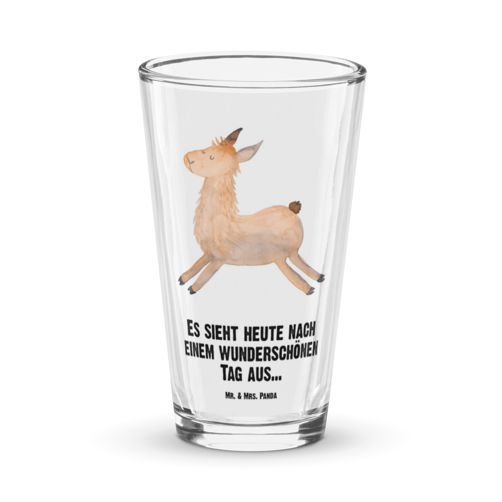 Premium Trinkglas Lama springend Trinkglas, Glas, Pint Glas, Bierglas, Cocktail Glas, Wasserglas, Lama, Alpaka, Lamas, Lieblingstag, Happy day, fröhlich, Glück, Freundin, Liebeskummer, Neustart, guten Morgen, Start, Prüfung, Abitur