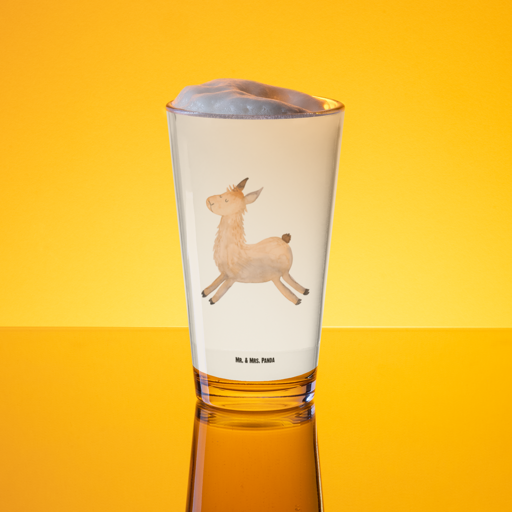Premium Trinkglas Lama springend Trinkglas, Glas, Pint Glas, Bierglas, Cocktail Glas, Wasserglas, Lama, Alpaka, Lamas, Lieblingstag, Happy day, fröhlich, Glück, Freundin, Liebeskummer, Neustart, guten Morgen, Start, Prüfung, Abitur
