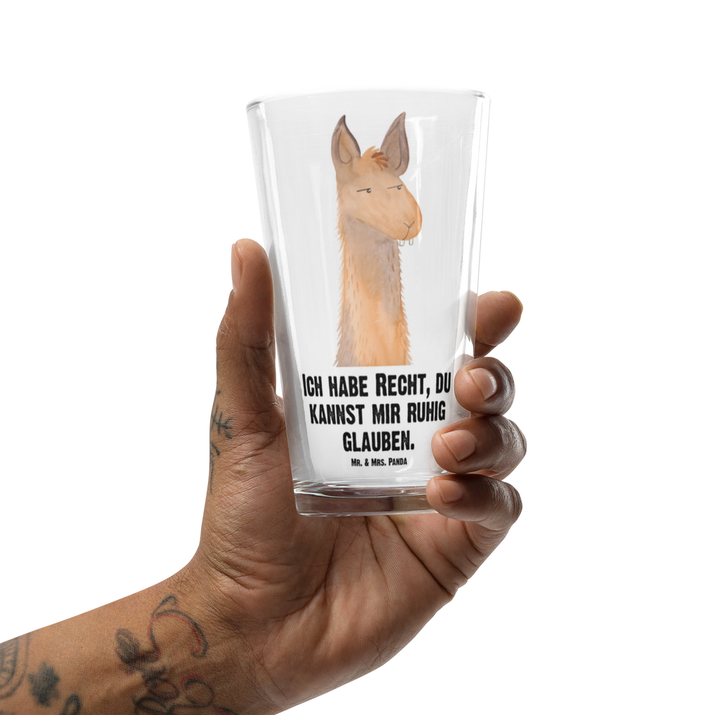 Premium Trinkglas Lamakopf genervt Trinkglas, Glas, Pint Glas, Bierglas, Cocktail Glas, Wasserglas, Lama, Alpaka, Lamas, Recht haben, genervt sein, Freundin, beste Freundin, Partnerin, Büro, Büroalltag, Chef, Chefin, Azubi