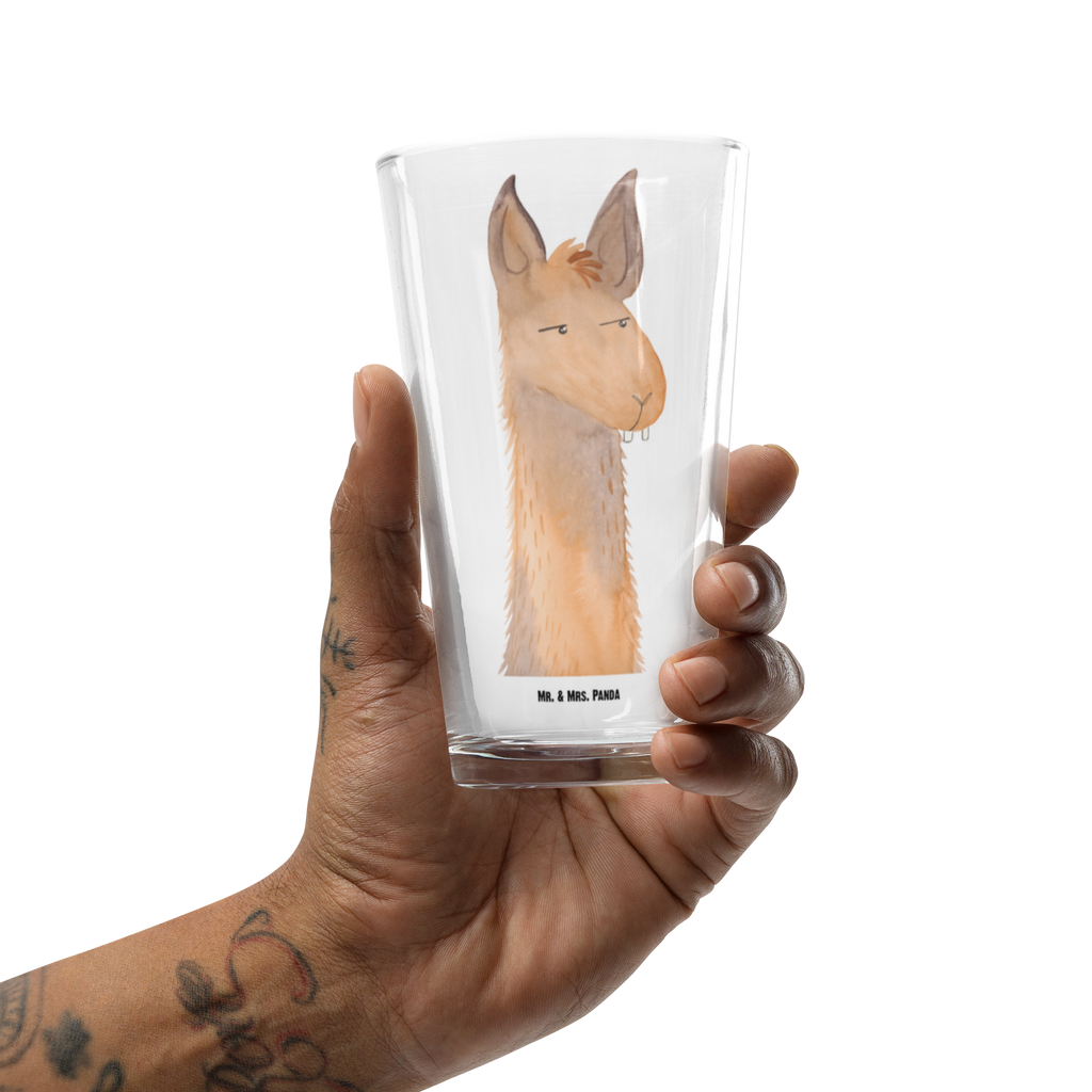 Premium Trinkglas Lamakopf genervt Trinkglas, Glas, Pint Glas, Bierglas, Cocktail Glas, Wasserglas, Lama, Alpaka, Lamas, Recht haben, genervt sein, Freundin, beste Freundin, Partnerin, Büro, Büroalltag, Chef, Chefin, Azubi