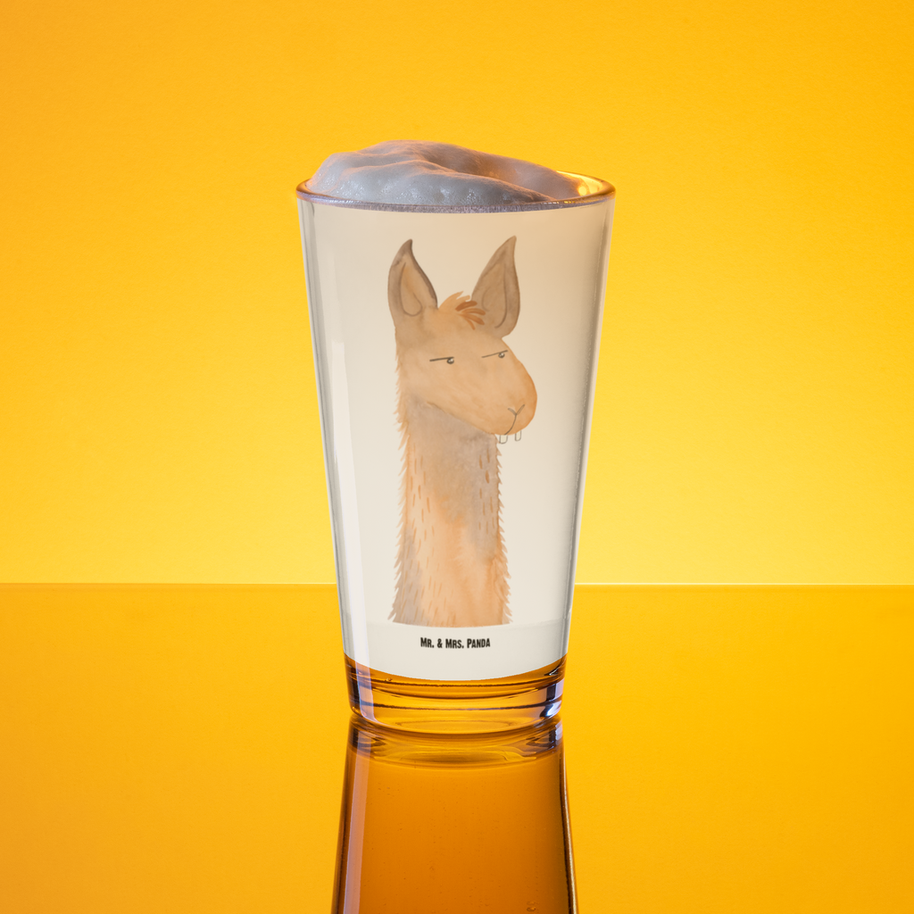 Premium Trinkglas Lamakopf genervt Trinkglas, Glas, Pint Glas, Bierglas, Cocktail Glas, Wasserglas, Lama, Alpaka, Lamas, Recht haben, genervt sein, Freundin, beste Freundin, Partnerin, Büro, Büroalltag, Chef, Chefin, Azubi