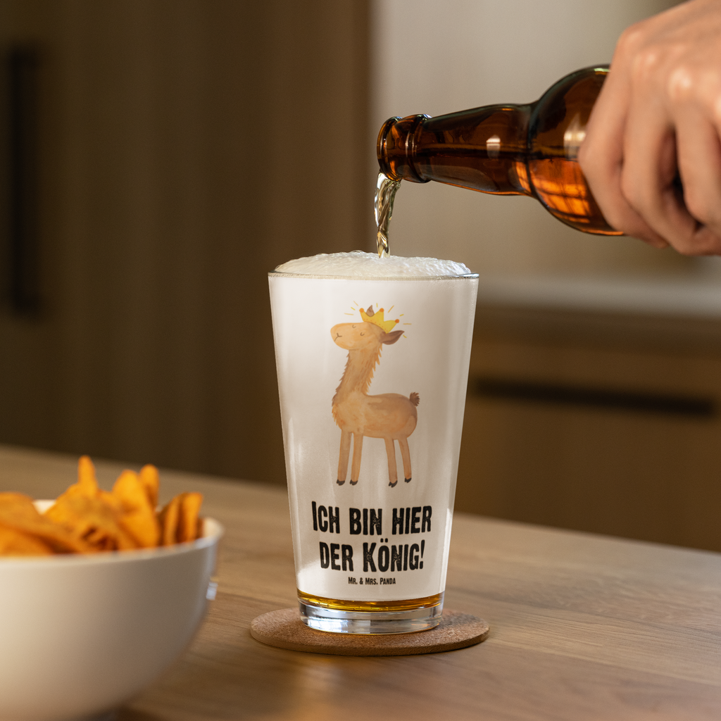 Premium Trinkglas Lama König Trinkglas, Glas, Pint Glas, Bierglas, Cocktail Glas, Wasserglas, Lama, Alpaka, Lamas, König, Königin, Freundin, Mama, Papa, Büro Kollege, Kollegin, Chef, Vorgesetzter, Abi, Abitur