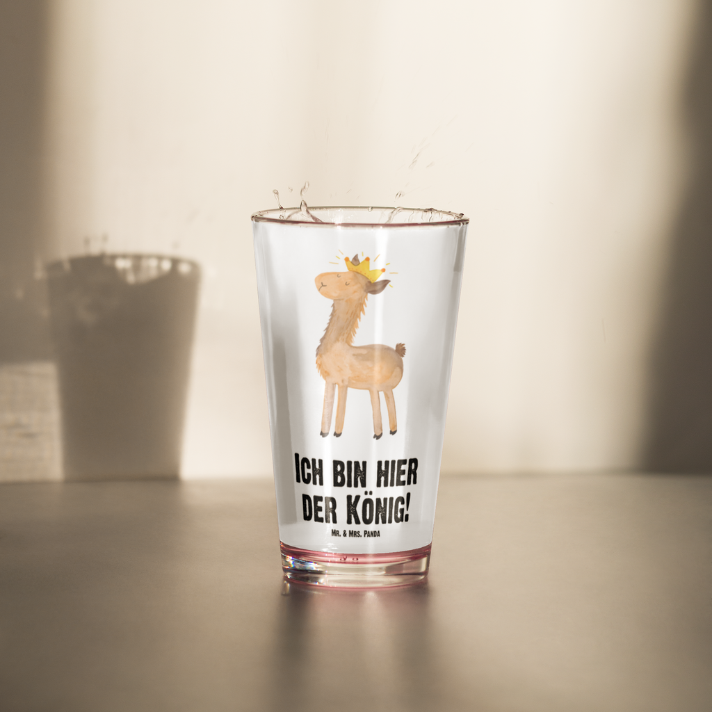 Premium Trinkglas Lama König Trinkglas, Glas, Pint Glas, Bierglas, Cocktail Glas, Wasserglas, Lama, Alpaka, Lamas, König, Königin, Freundin, Mama, Papa, Büro Kollege, Kollegin, Chef, Vorgesetzter, Abi, Abitur