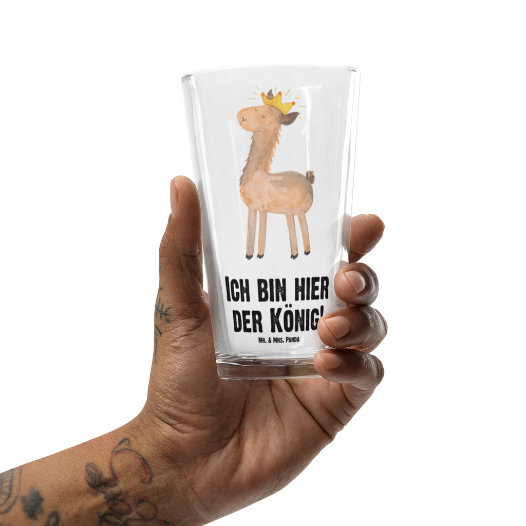 Premium Trinkglas Lama König Trinkglas, Glas, Pint Glas, Bierglas, Cocktail Glas, Wasserglas, Lama, Alpaka, Lamas, König, Königin, Freundin, Mama, Papa, Büro Kollege, Kollegin, Chef, Vorgesetzter, Abi, Abitur