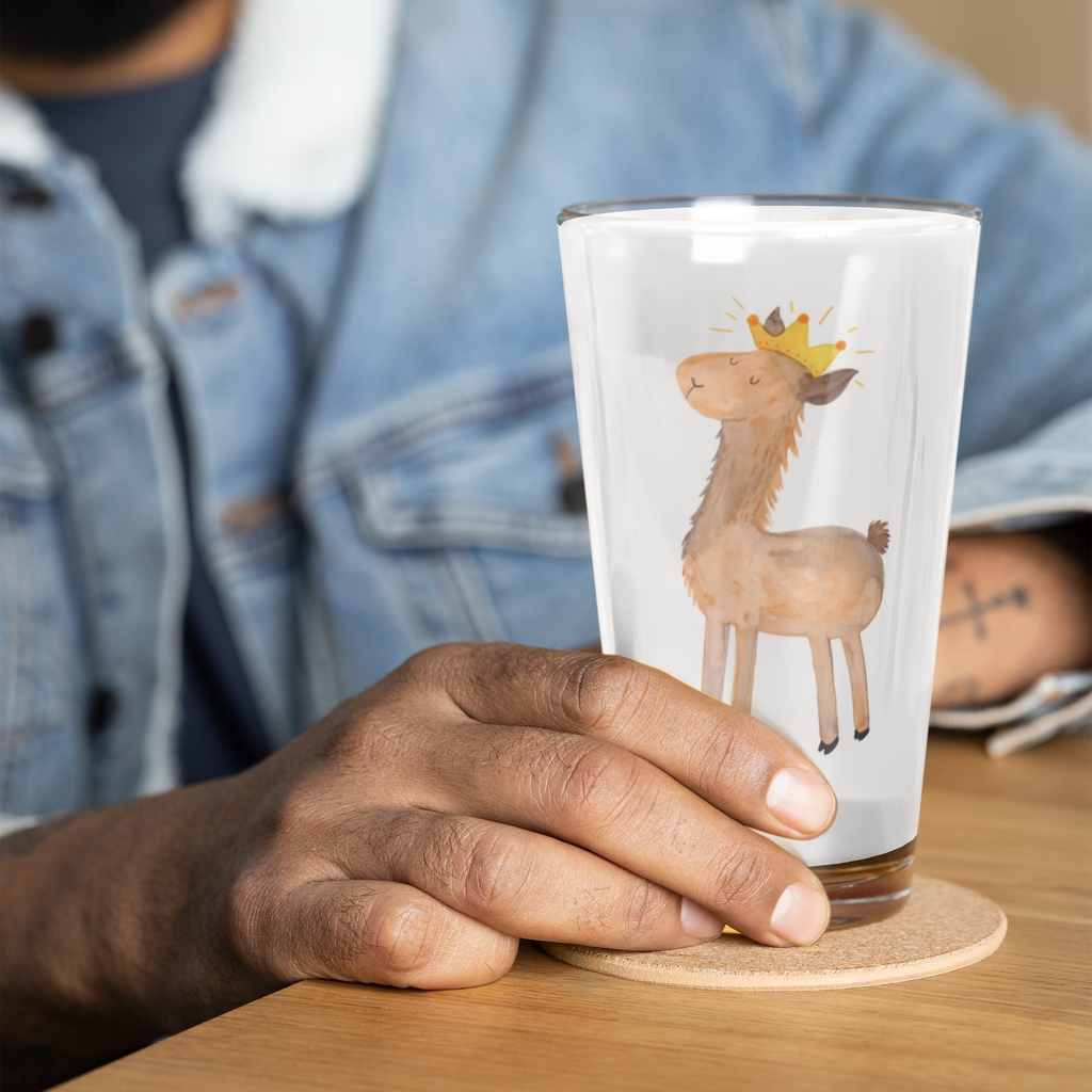 Premium Trinkglas Lama König Trinkglas, Glas, Pint Glas, Bierglas, Cocktail Glas, Wasserglas, Lama, Alpaka, Lamas, König, Königin, Freundin, Mama, Papa, Büro Kollege, Kollegin, Chef, Vorgesetzter, Abi, Abitur