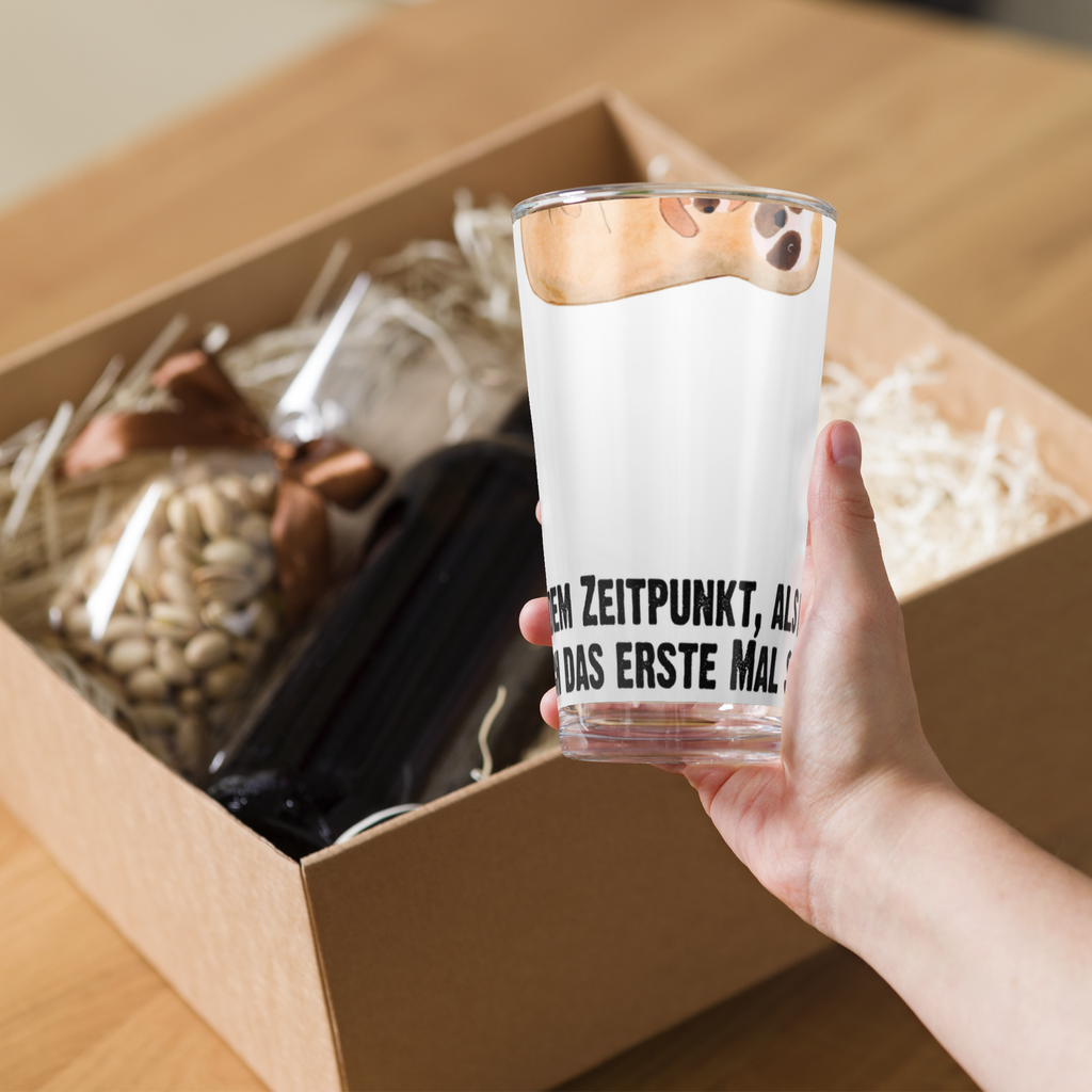 Premium Trinkglas Faultier mit Kind Trinkglas, Glas, Pint Glas, Bierglas, Cocktail Glas, Wasserglas, Faultier, Faultier Geschenk, Faultier Deko, Kind, Baby, Liebe, Mutter, Mama, Geburt, Kinder, Faulheit, Spaß, Niedlichkeit