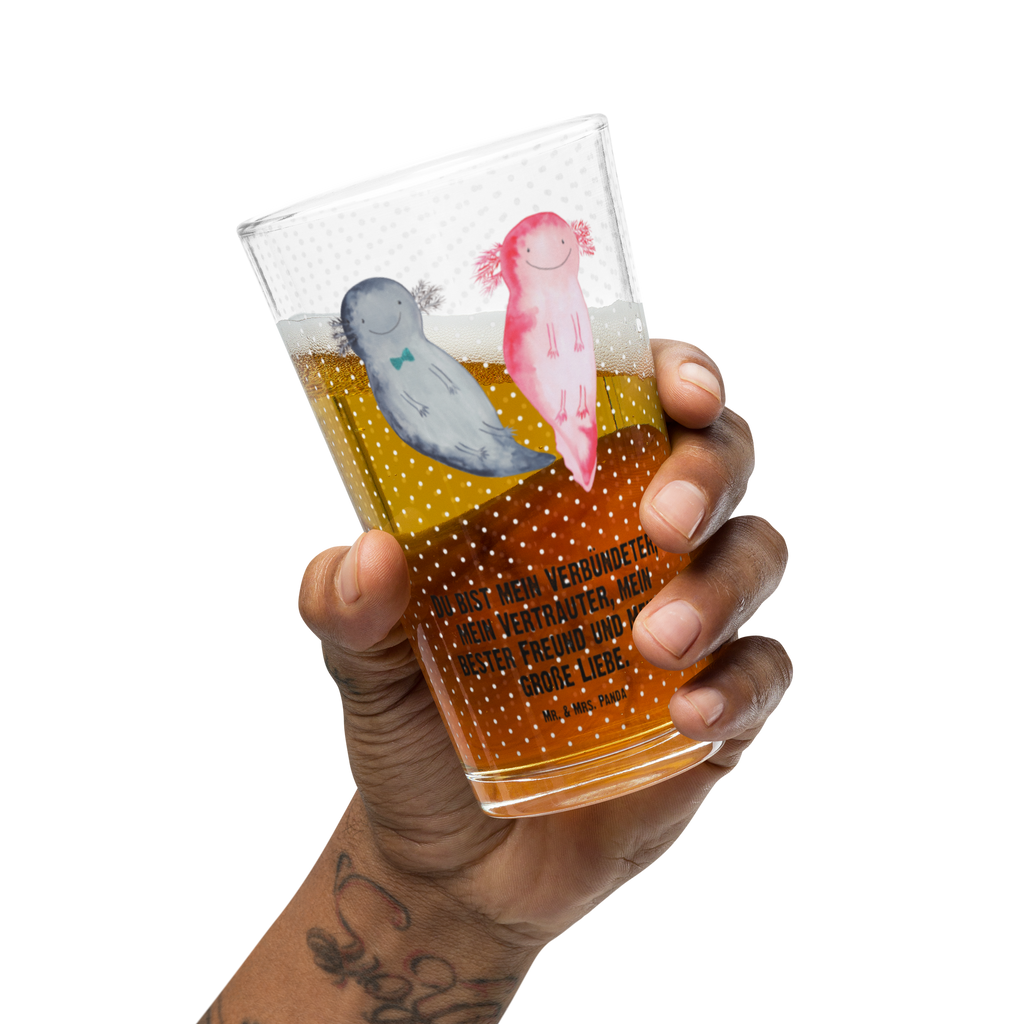 Premium Trinkglas Axolotl Axel+Lotte Trinkglas, Glas, Pint Glas, Bierglas, Cocktail Glas, Wasserglas, Axolotl, Molch, Axolot, Schwanzlurch, Lurch, Lurche, Liebe, große Liebe, Liebesbeweis, Freund, Verlobter, Ehemann, Jahrestag, Valentinstag