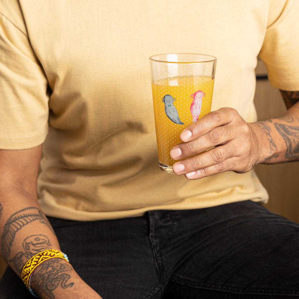 Premium Trinkglas Axolotl Axel+Lotte Trinkglas, Glas, Pint Glas, Bierglas, Cocktail Glas, Wasserglas, Axolotl, Molch, Axolot, Schwanzlurch, Lurch, Lurche, Liebe, große Liebe, Liebesbeweis, Freund, Verlobter, Ehemann, Jahrestag, Valentinstag
