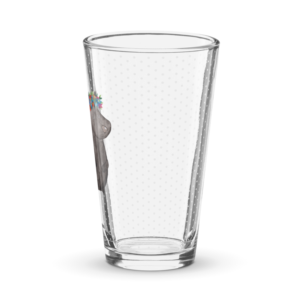 Premium Trinkglas Stinktier Blumenmaedchen Trinkglas, Glas, Pint Glas, Bierglas, Cocktail Glas, Wasserglas, Stinktier, Skunk, Wildtier, Raubtier, Stinker, Stinki, Yoga, Namaste, Lebe, Liebe, Lache