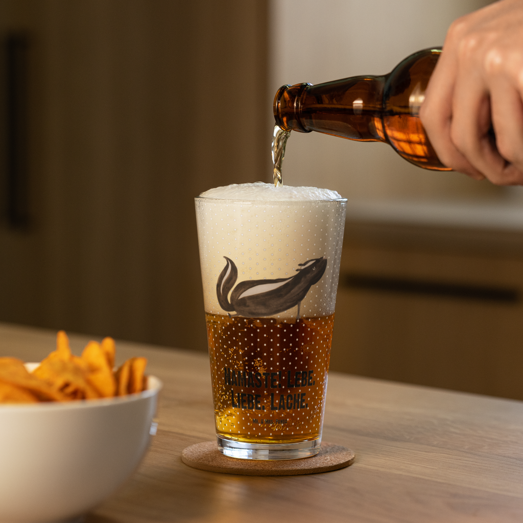 Premium Trinkglas Stinktier Yoga Trinkglas, Glas, Pint Glas, Bierglas, Cocktail Glas, Wasserglas, Stinktier, Skunk, Wildtier, Raubtier, Stinker, Stinki, Yoga, Namaste, Lebe, Liebe, Lache