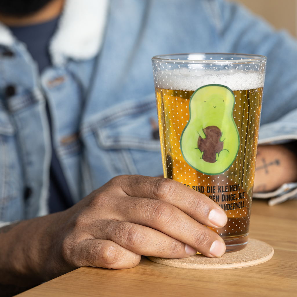 Premium Trinkglas Avocado mit Kern Trinkglas, Glas, Pint Glas, Bierglas, Cocktail Glas, Wasserglas, Avocado, Veggie, Vegan, Gesund, Avokado, Avocadokern, Kern, Pflanze, Spruch Leben