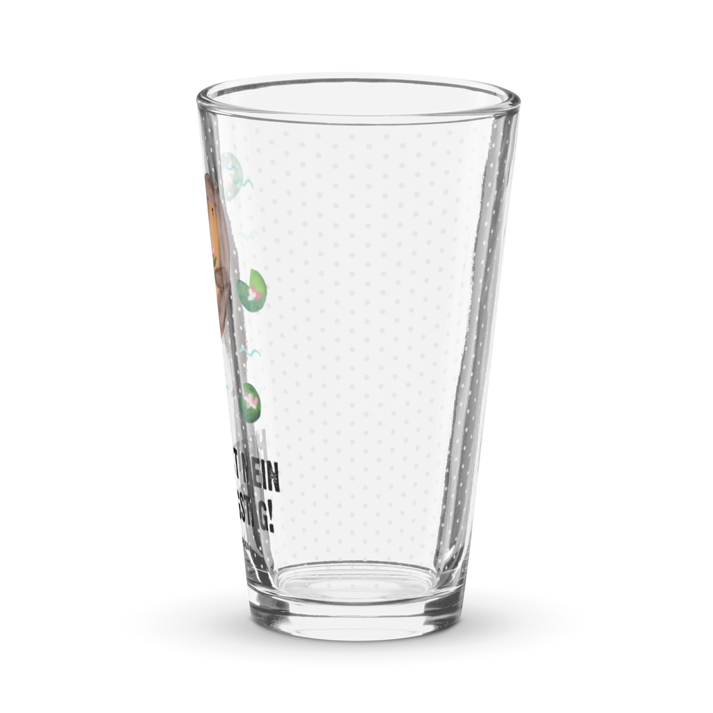 Premium Trinkglas Otter mit Seerose Trinkglas, Glas, Pint Glas, Bierglas, Cocktail Glas, Wasserglas, Otter, Fischotter, Seeotter, Otter Seeotter See Otter