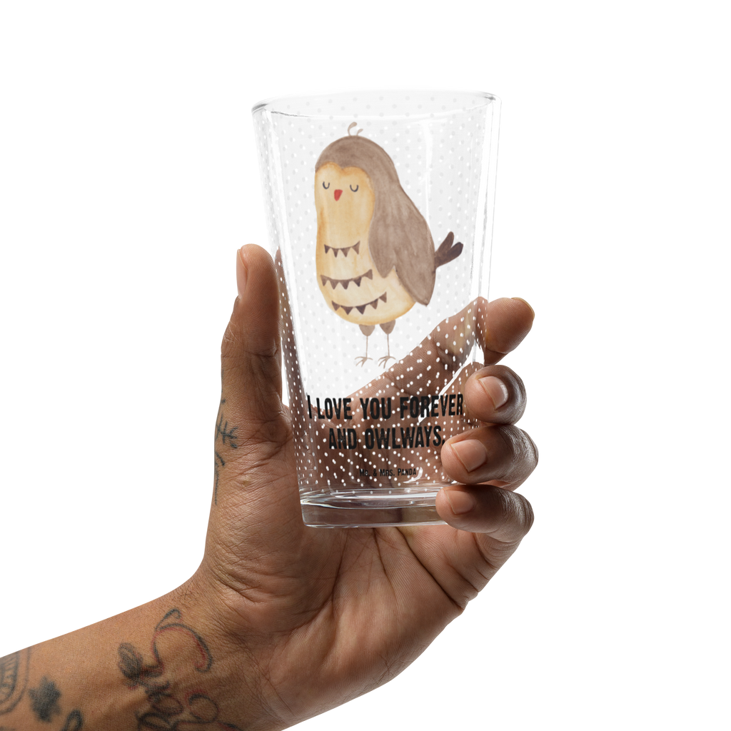 Premium Trinkglas Eule Zufrieden Trinkglas, Glas, Pint Glas, Bierglas, Cocktail Glas, Wasserglas, Eule, Eule Spruch, Eule deko, Owl, Liebe Spruch, Romantisch, Wortspiel lustig, Spruch schön, Geschenk Hochzeitstag