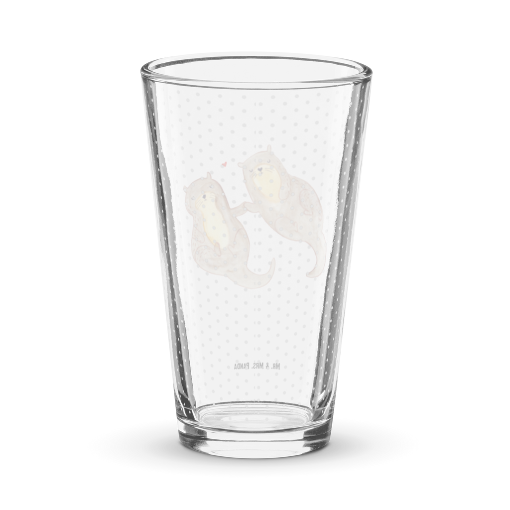 Premium Trinkglas Otter händchenhaltend Trinkglas, Glas, Pint Glas, Bierglas, Cocktail Glas, Wasserglas, Otter, Fischotter, Seeotter, Otter Seeotter See Otter