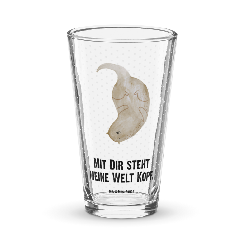 Premium Trinkglas Otter kopfüber Trinkglas, Glas, Pint Glas, Bierglas, Cocktail Glas, Wasserglas, Otter, Fischotter, Seeotter, Otter Seeotter See Otter