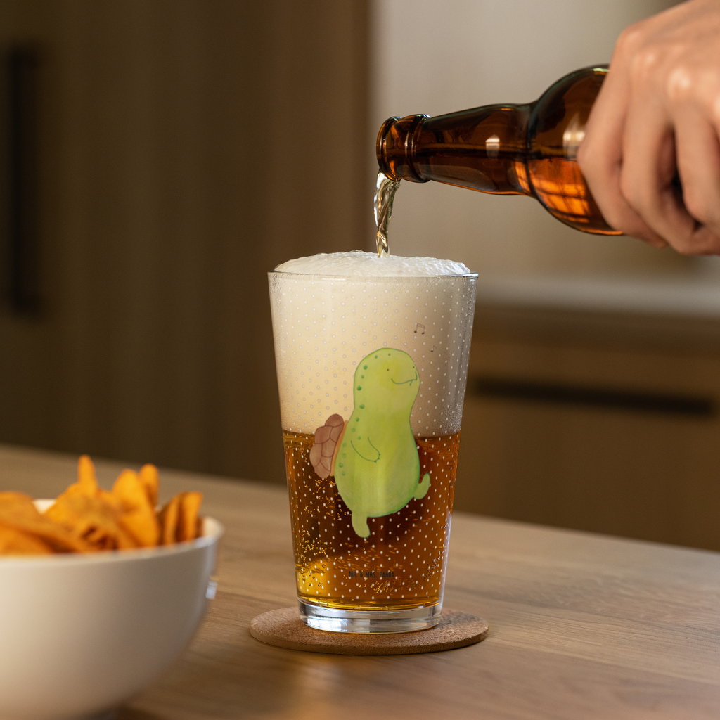 Premium Trinkglas Schildkröte pfeift Trinkglas, Glas, Pint Glas, Bierglas, Cocktail Glas, Wasserglas, Schildkröte, Schildi, Schildkröten, fröhlich, Glück, Motivation, Lebensfreude, Depression, Trennung, Neuanfang