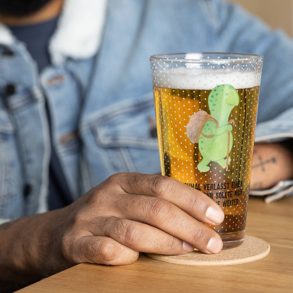 Premium Trinkglas Schildkröte Wanderer Trinkglas, Glas, Pint Glas, Bierglas, Cocktail Glas, Wasserglas, Schildkröte, Schildkröten, Motivation, Motivationsspruch, Motivationssprüche, Neuanfang