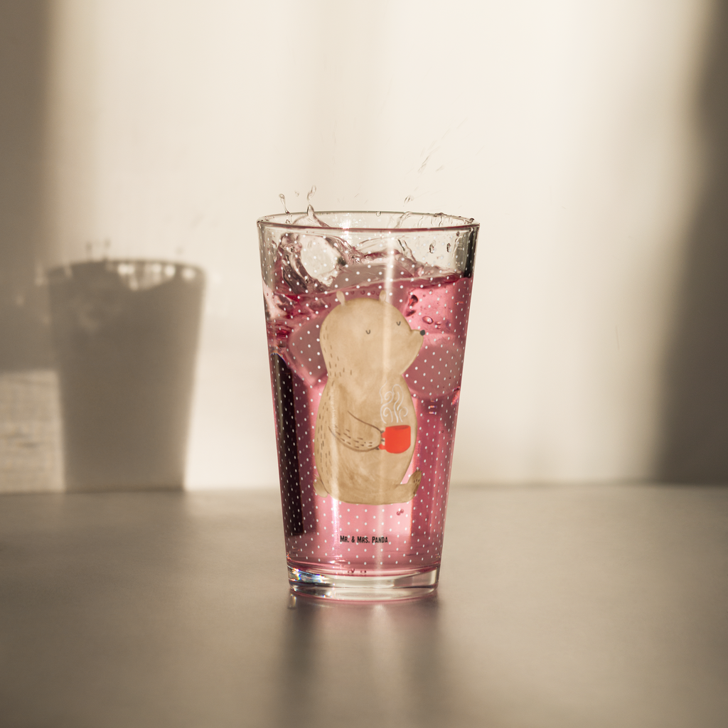 Premium Trinkglas Bär Kaffee Trinkglas, Glas, Pint Glas, Bierglas, Cocktail Glas, Wasserglas, Bär, Teddy, Teddybär, Kaffee, Coffee, Bären, guten Morgen, Morgenroutine, Welt erobern, Welt retten, Motivation