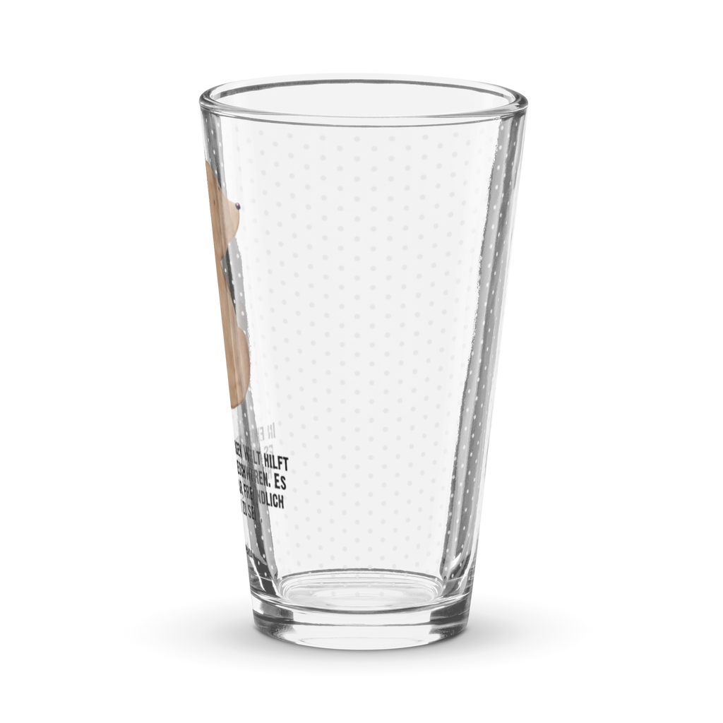 Premium Trinkglas Bär Schulterblick Trinkglas, Glas, Pint Glas, Bierglas, Cocktail Glas, Wasserglas, Bär, Teddy, Teddybär, Selbstachtung, Weltansicht, Motivation, Bären, Bärenliebe, Weisheit