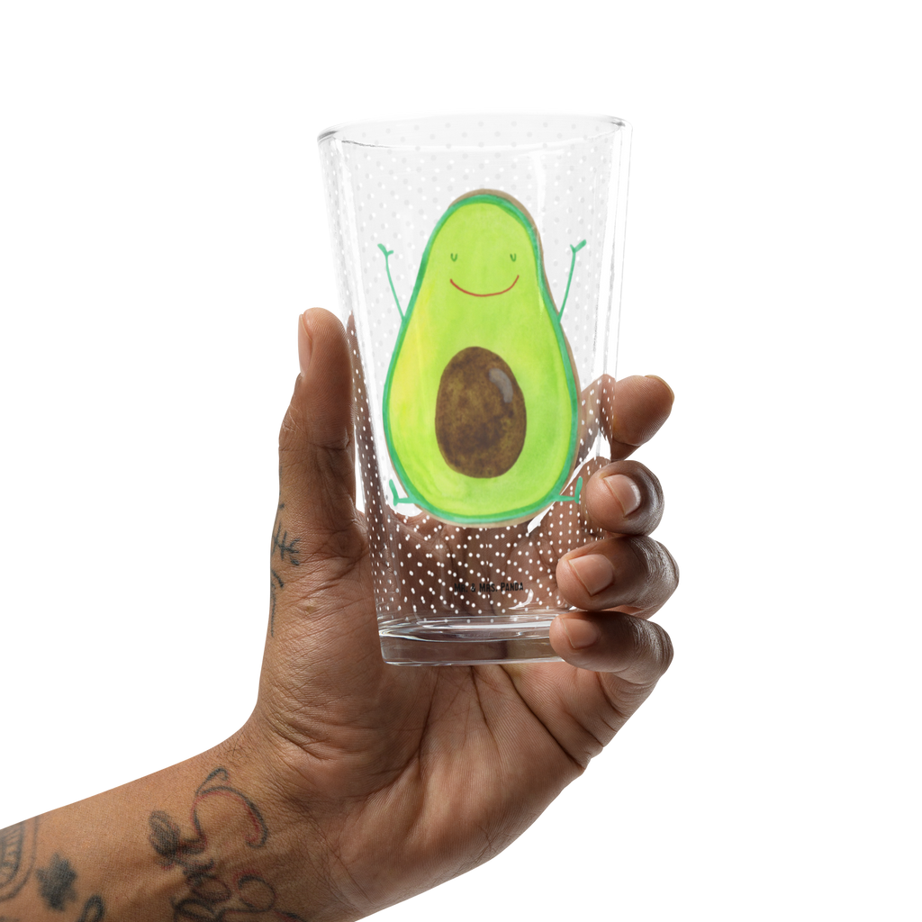 Premium Trinkglas Avocado Happy Trinkglas, Glas, Pint Glas, Bierglas, Cocktail Glas, Wasserglas, Avocado, Veggie, Vegan, Gesund, Chaos