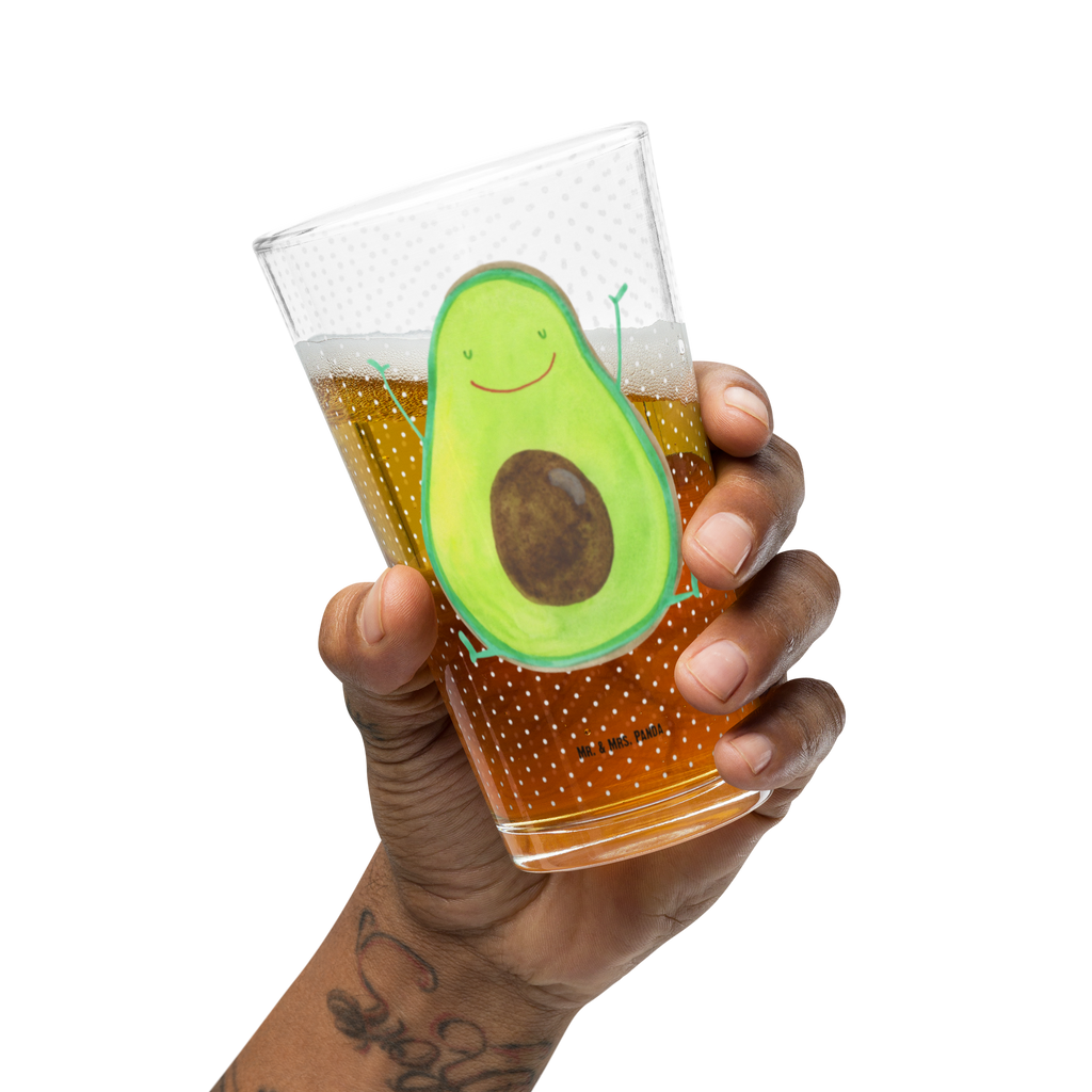 Premium Trinkglas Avocado Happy Trinkglas, Glas, Pint Glas, Bierglas, Cocktail Glas, Wasserglas, Avocado, Veggie, Vegan, Gesund, Chaos