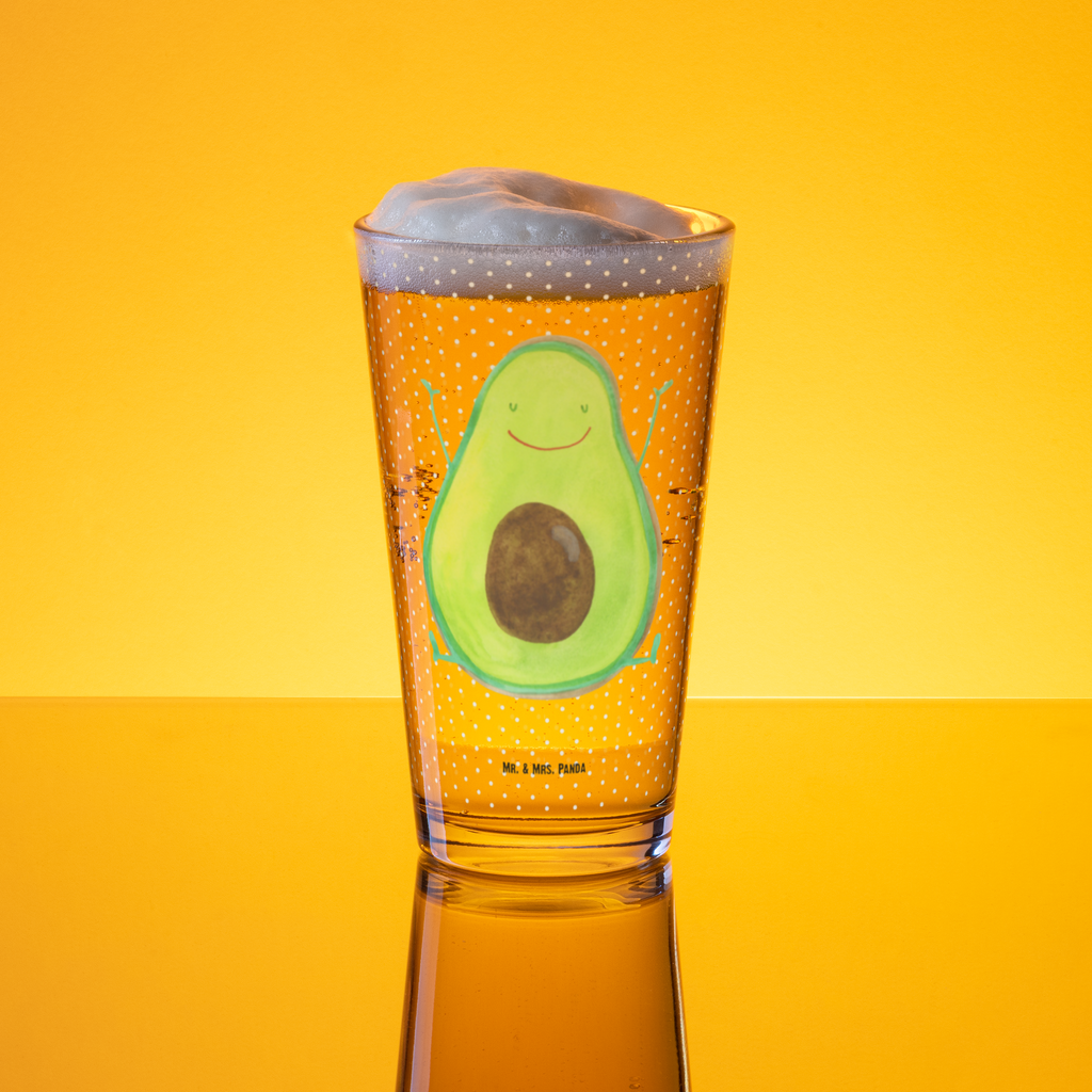 Premium Trinkglas Avocado Happy Trinkglas, Glas, Pint Glas, Bierglas, Cocktail Glas, Wasserglas, Avocado, Veggie, Vegan, Gesund, Chaos