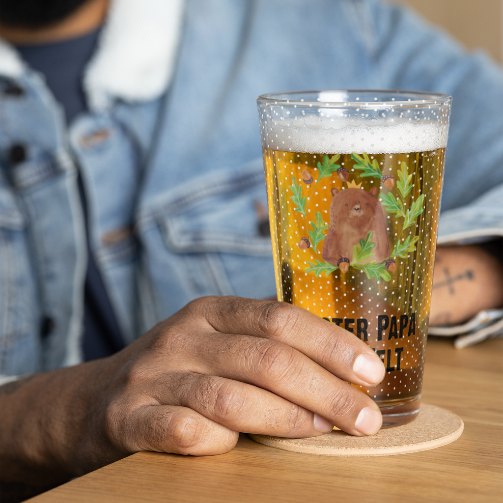 Premium Trinkglas Bär König Trinkglas, Glas, Pint Glas, Bierglas, Cocktail Glas, Wasserglas, Bär, Teddy, Teddybär, Papa, Papa Bär, bester Vater, bester Papa, weltbester Papa, Vatertag, Vater, Dad, Daddy, Papi