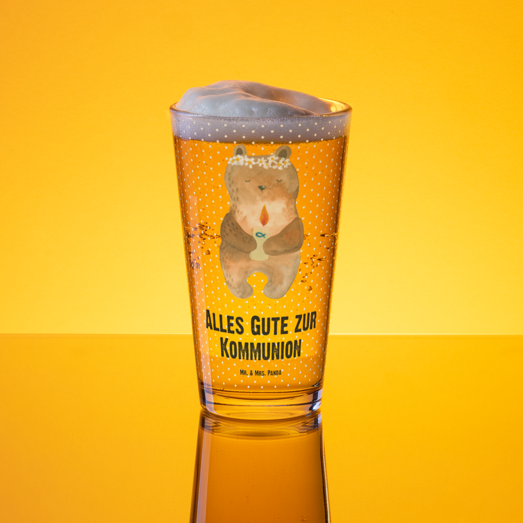 Premium Trinkglas Kommunion-Bär Trinkglas, Glas, Pint Glas, Bierglas, Cocktail Glas, Wasserglas, Bär, Teddy, Teddybär, Kommunion, Gottes Segen, Taufkerze, katholisch